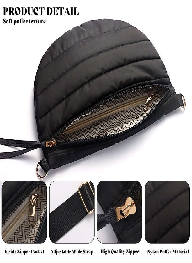 Dealkion Quilted Crossbody Bags for Women Puffer Fanny Pack Sling Bag Puffy Chest Belt Bum Waist Crossbody Purse Bags Quilted Shoulder Bag for Women - Image 3